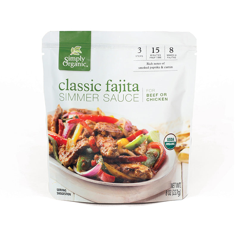 Simply Organic Classic Fajita Simmer Sauce 227g