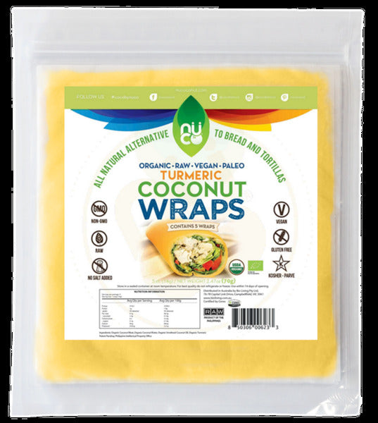 Raw Coconut Wraps Turmeric 70g