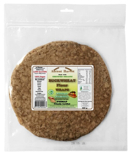 Buckwheat Flour Fodmap Wraps 200g