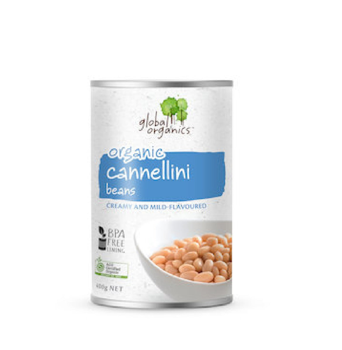 Global Organics Beans Cannellini Can 400g