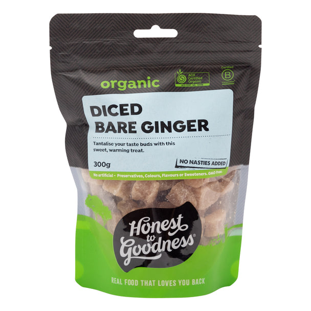 Honest to Goodness Diced Bare Ginger 300g