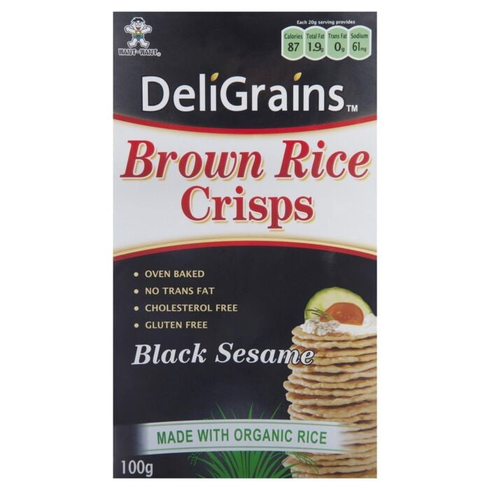 Brown Rice Crisps Black Sesame 100g