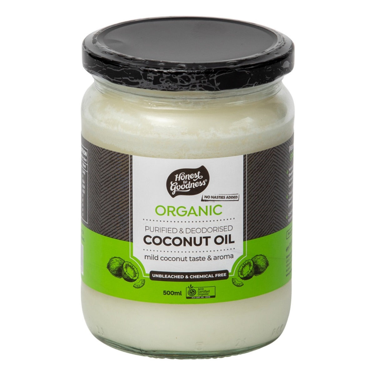 Honest to Goodness Coconut Oil Purified/Deodorised 500ml