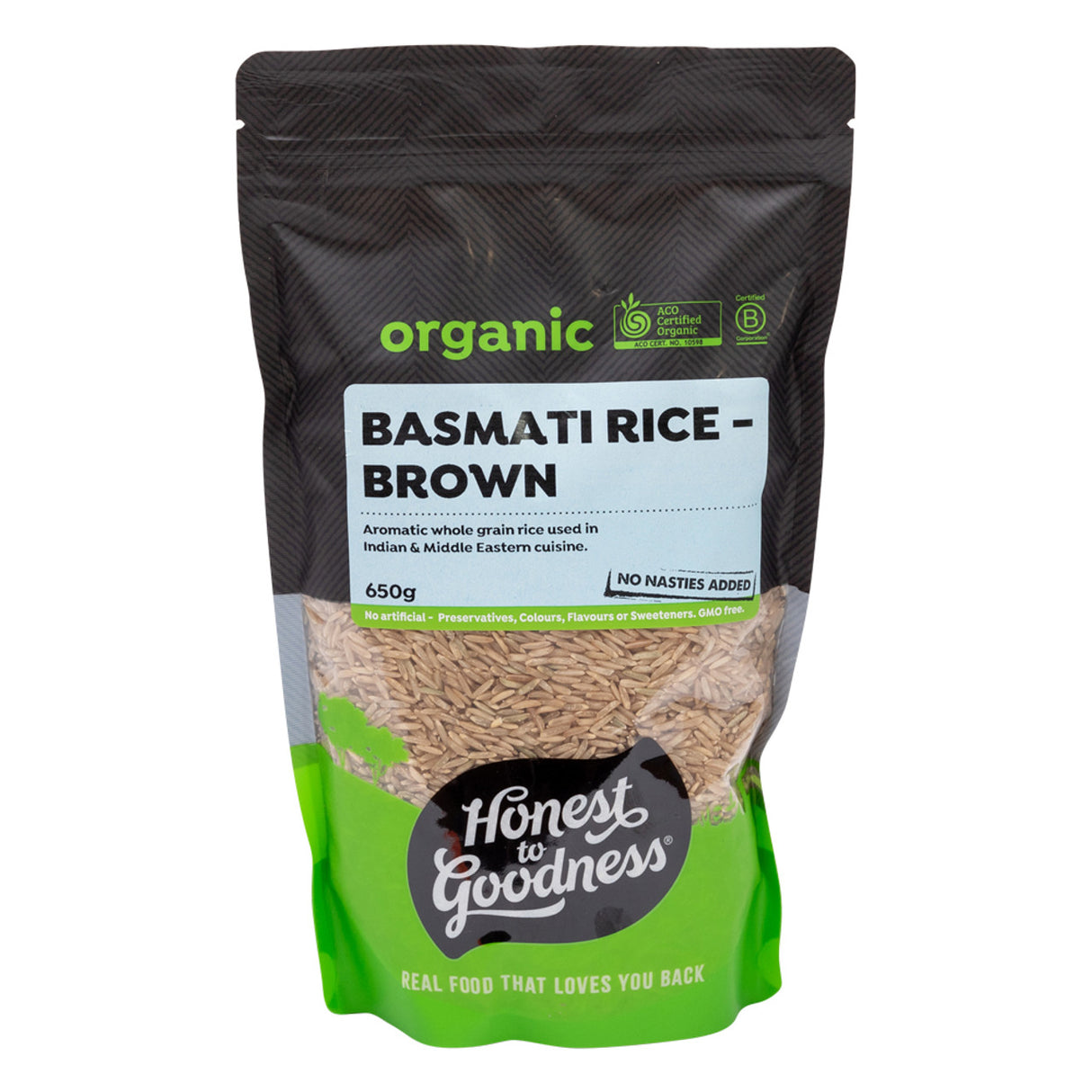 Honest to Goodness Basmati Rice Brown 650g