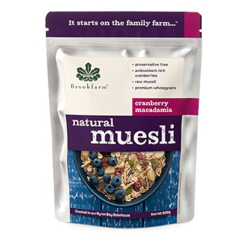 Brookfarm Natural Muesli Cranberry 500g