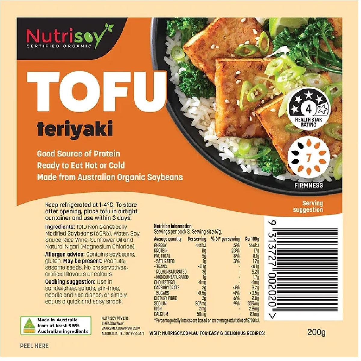 Nutrisoy Teriyaki Tofu 200g