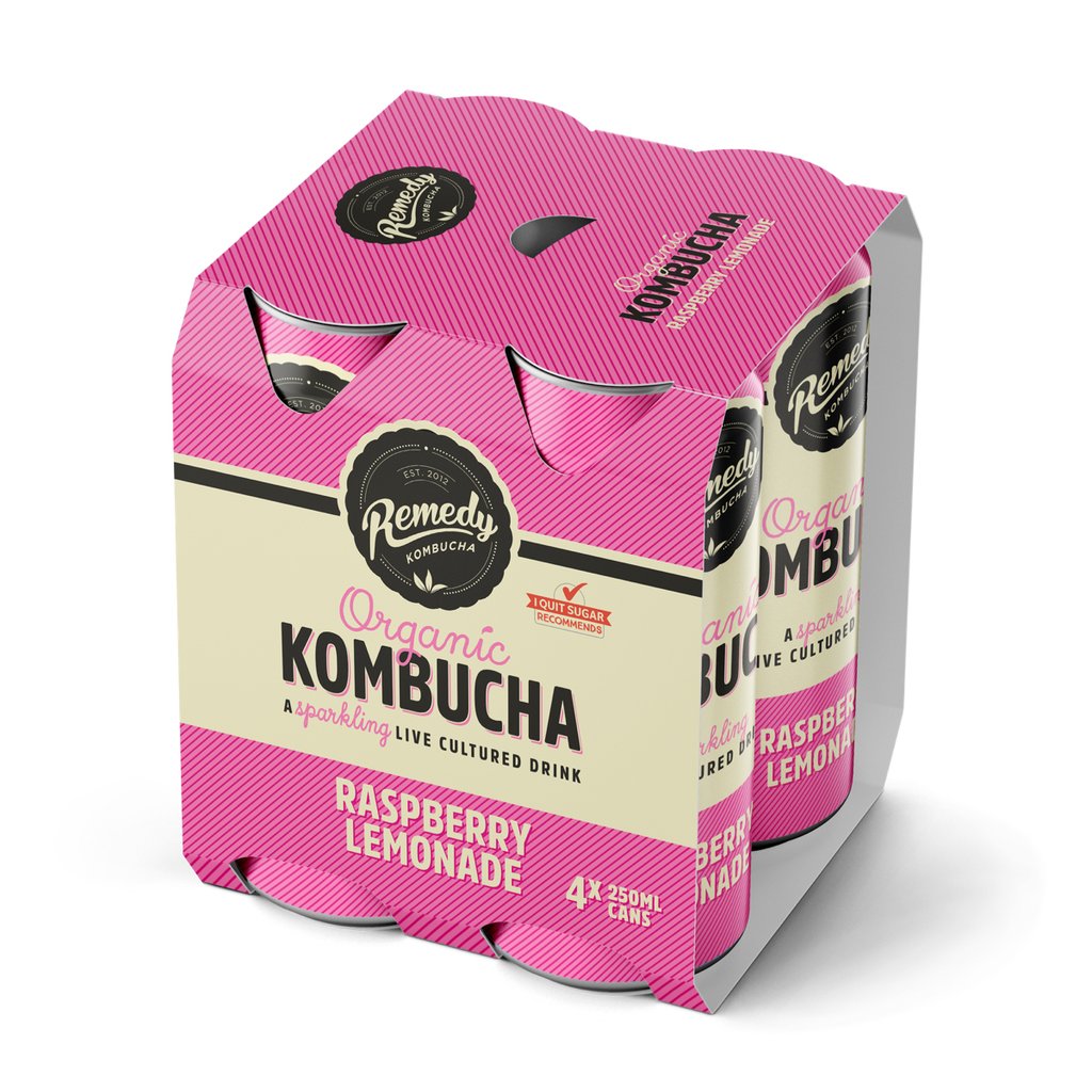 Remedy Kombucha Raspberry Lemon 4x250ml