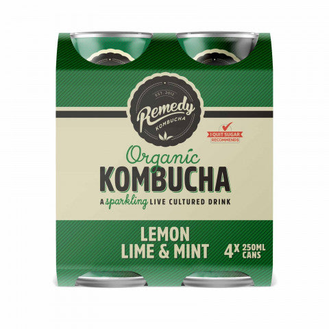 Remedy Kombucha Lemon Lime Mint 4x250ml