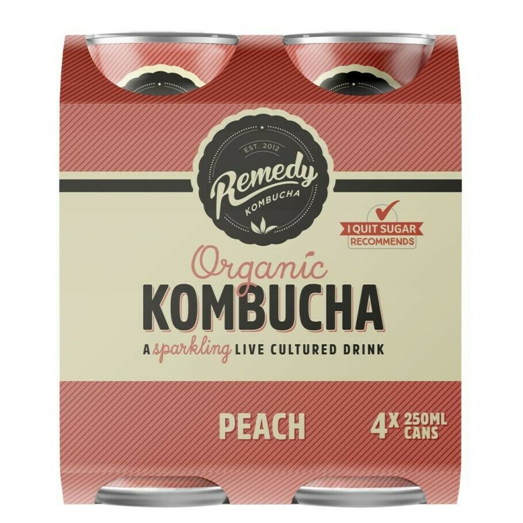 Remedy Kombucha Peach 4x250ml