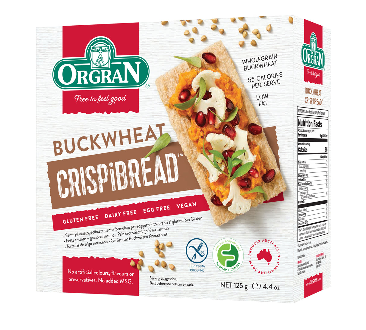 Orgran Gluten Free Crispibread Buckwheat 125g