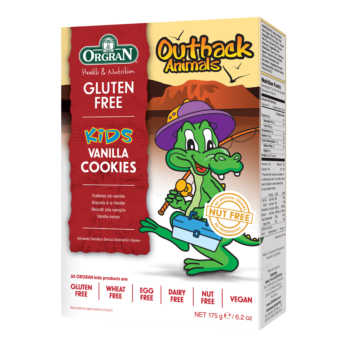 Gluten Free Cookies Outback Animal Vanilla 175g