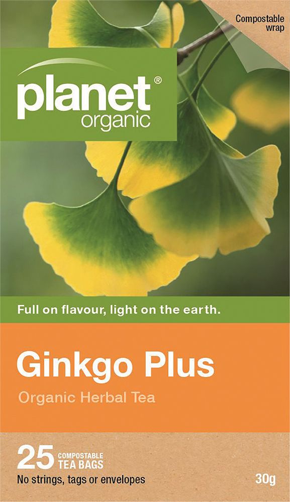 Planet Organic Herbal Tea Bag Ginkgo Plus (With Green Tea) 25