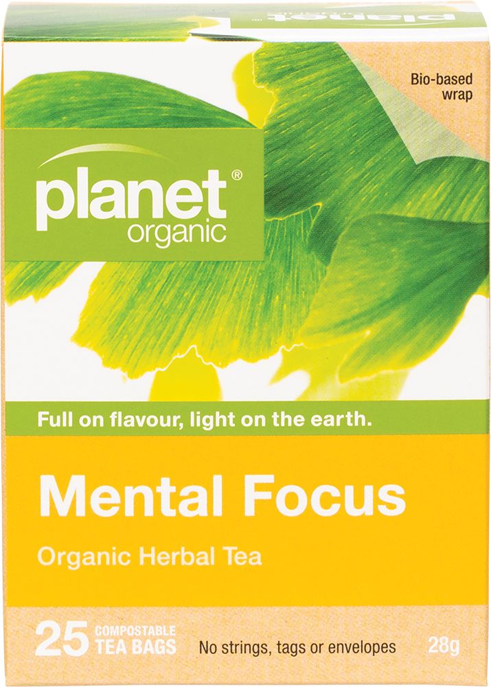 Planet Organic Herbal Tea Bag Mental Focus 25