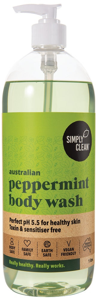 Simply Clean Peppermint Body Wash 1L