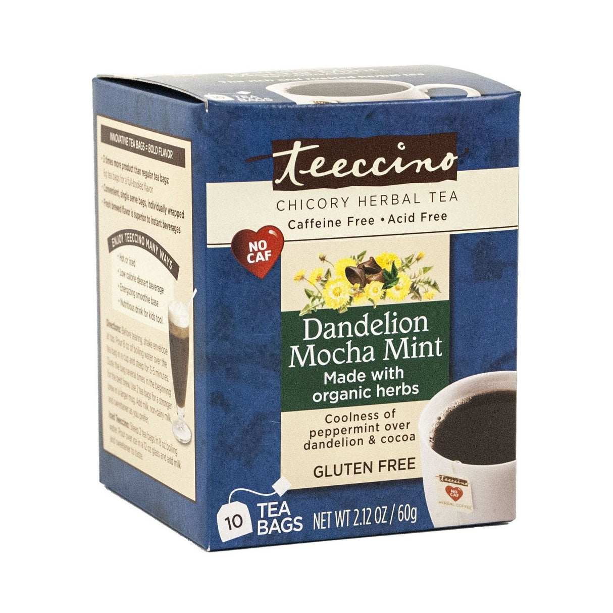 Teeccino Chicory Tea Dandelion MochaMint x 10 Tea Bag