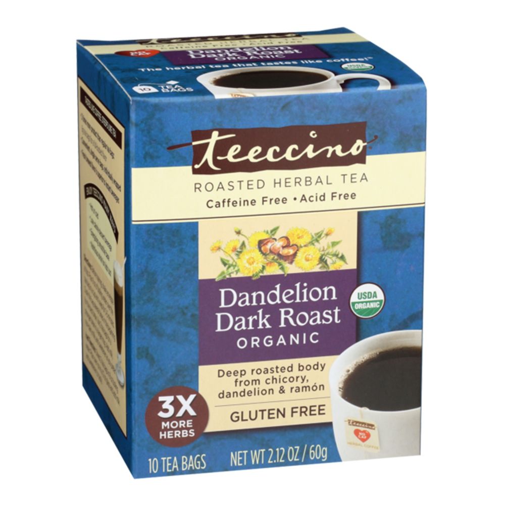 Teeccino Chicory Dandelion Dark Roasted x 10 Tea Bag