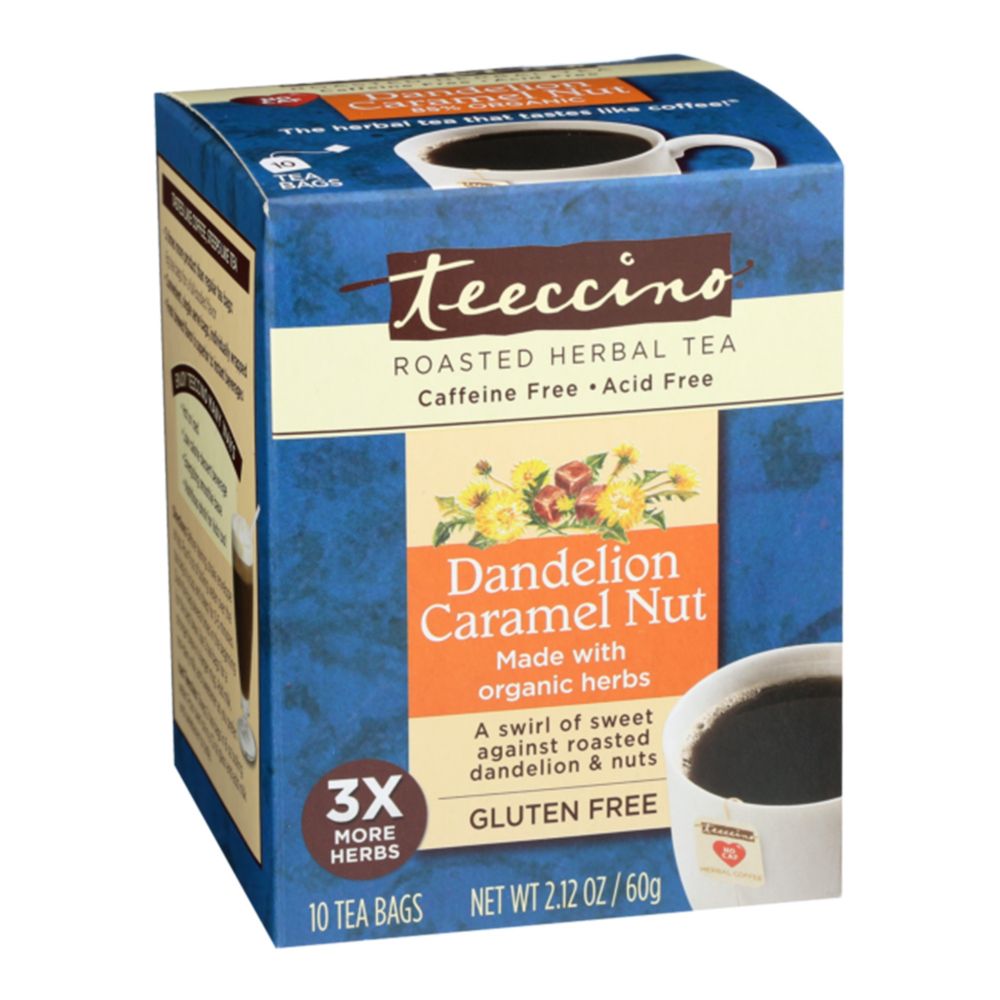 Teeccino Herbal Dandelion Caramel Nut x 10 Tea Bag