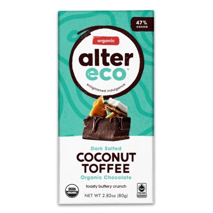 Chocolate  Dark Salted Coconut Toffee 80g