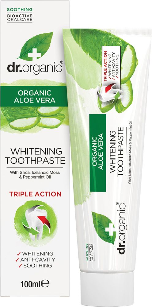 Dr Organic Toothpaste Whitening Aloe Vera 100ml