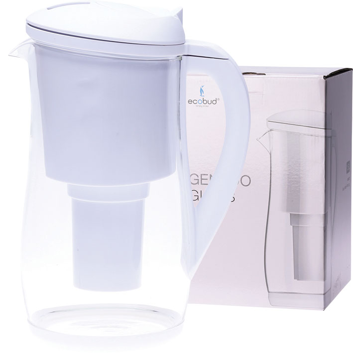 Glass Water Filter Jug White 1.5L