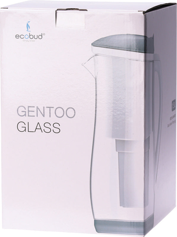 Glass Water Filter Jug Grey Energy & White 1.5L