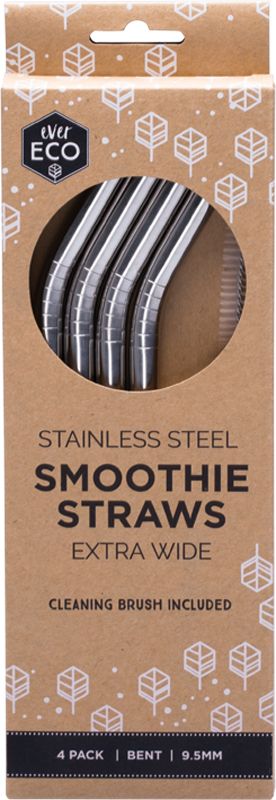 Smoothie Straws Bent Stainless Steel + Cleaning Brush 4