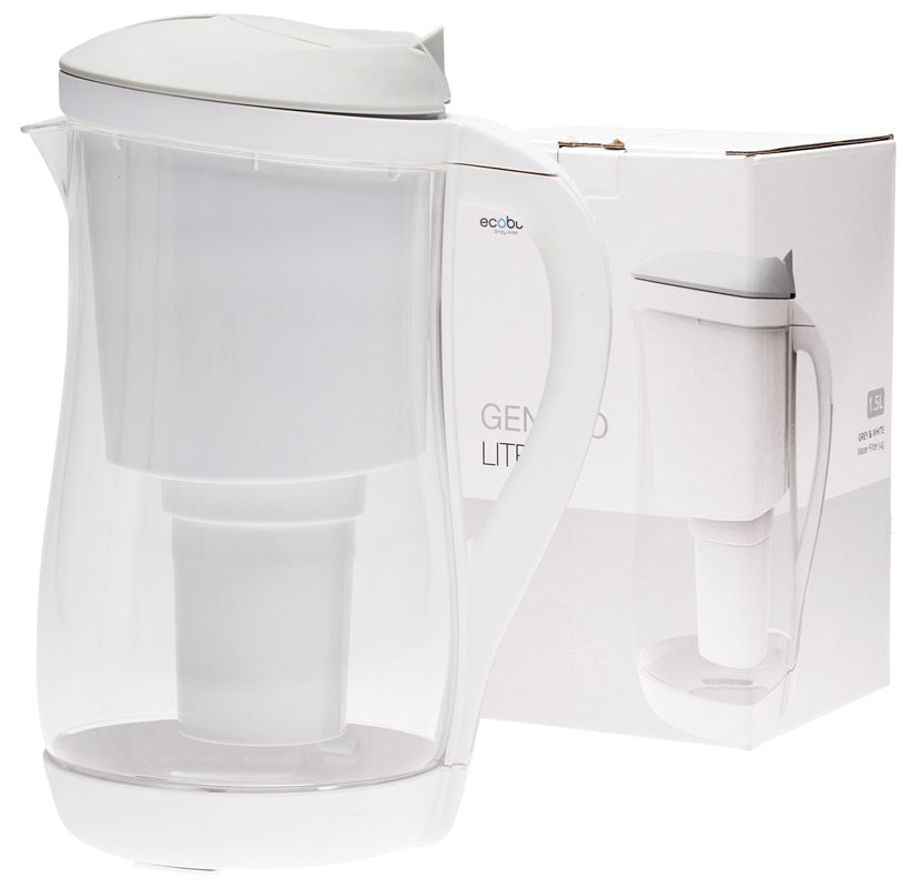 Plastic Water Filter Jug Grey Energy & White 1.5L