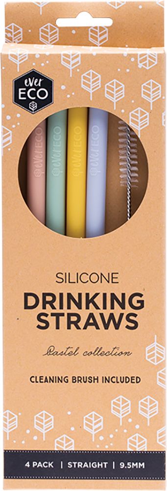 Silicone Straws Straight Includes Cleaning Brush 4