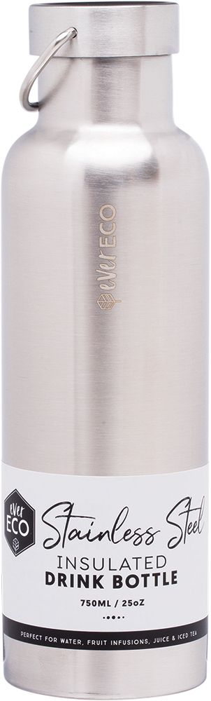 Stainless Steel Bottle Insulated Brushed Stainless 750ml