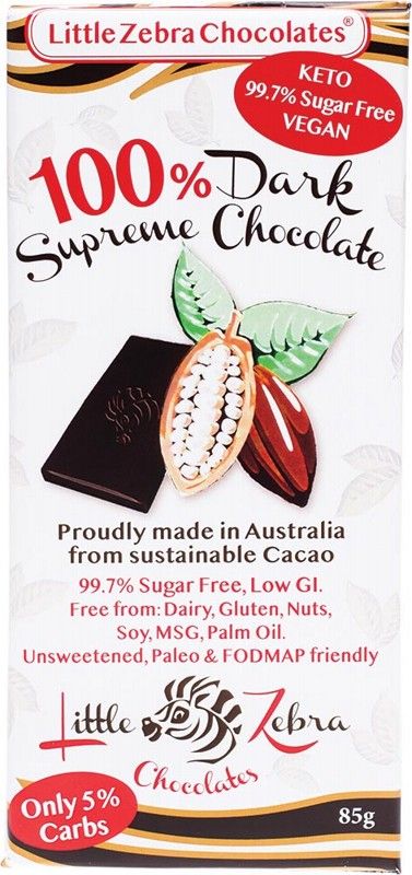 Little Zebra Chocolates Chocolates Dark Chocolate Dark Supreme 100% 85g