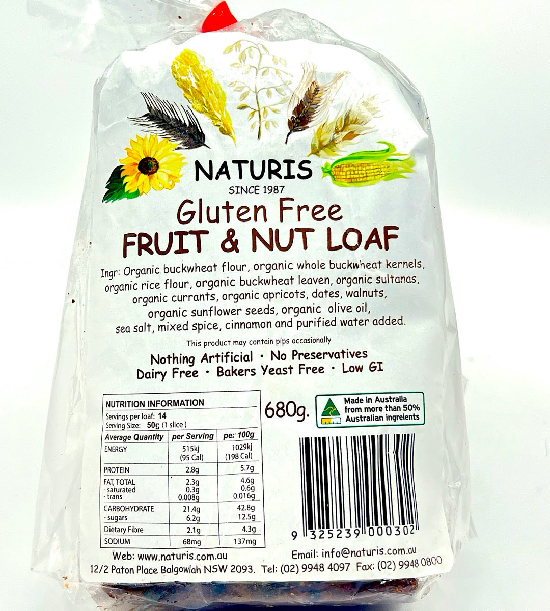 Gluten Free Fruit & Nut Loaf 680g