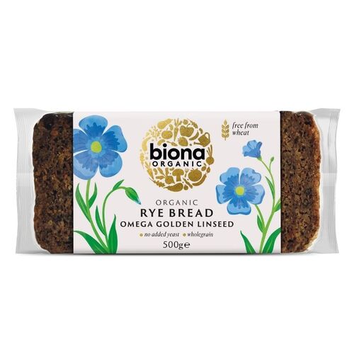 Biona Rye Omega 3 Bread Golden Linseed 500g