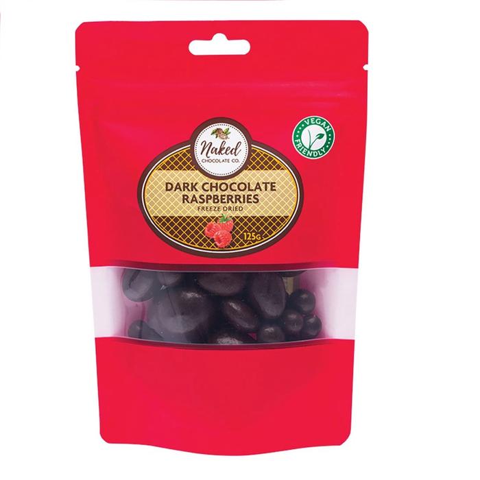 Naked Chocolate Co Dried Raspberryberries Dark Chocolate 125g