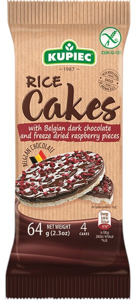 Kupiec Rice Cakes Raspberry Choc 64g