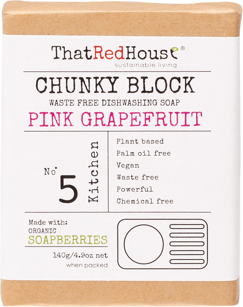 Chunky Block Dishwashing Soap Pink Grapefruit 140g