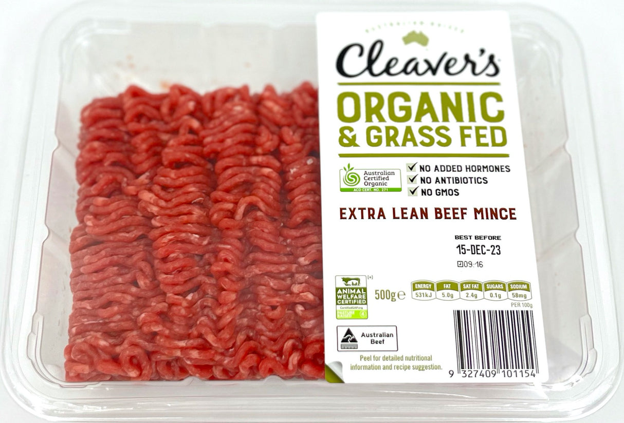 Cleavers Organic Meat Extra Lean Mince Beef 500g