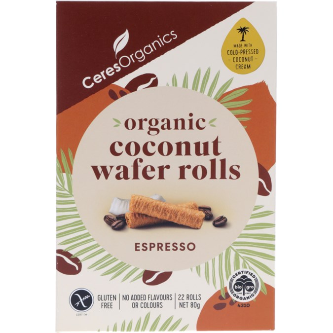 Coconut Wafer Rolls Espresso 80g