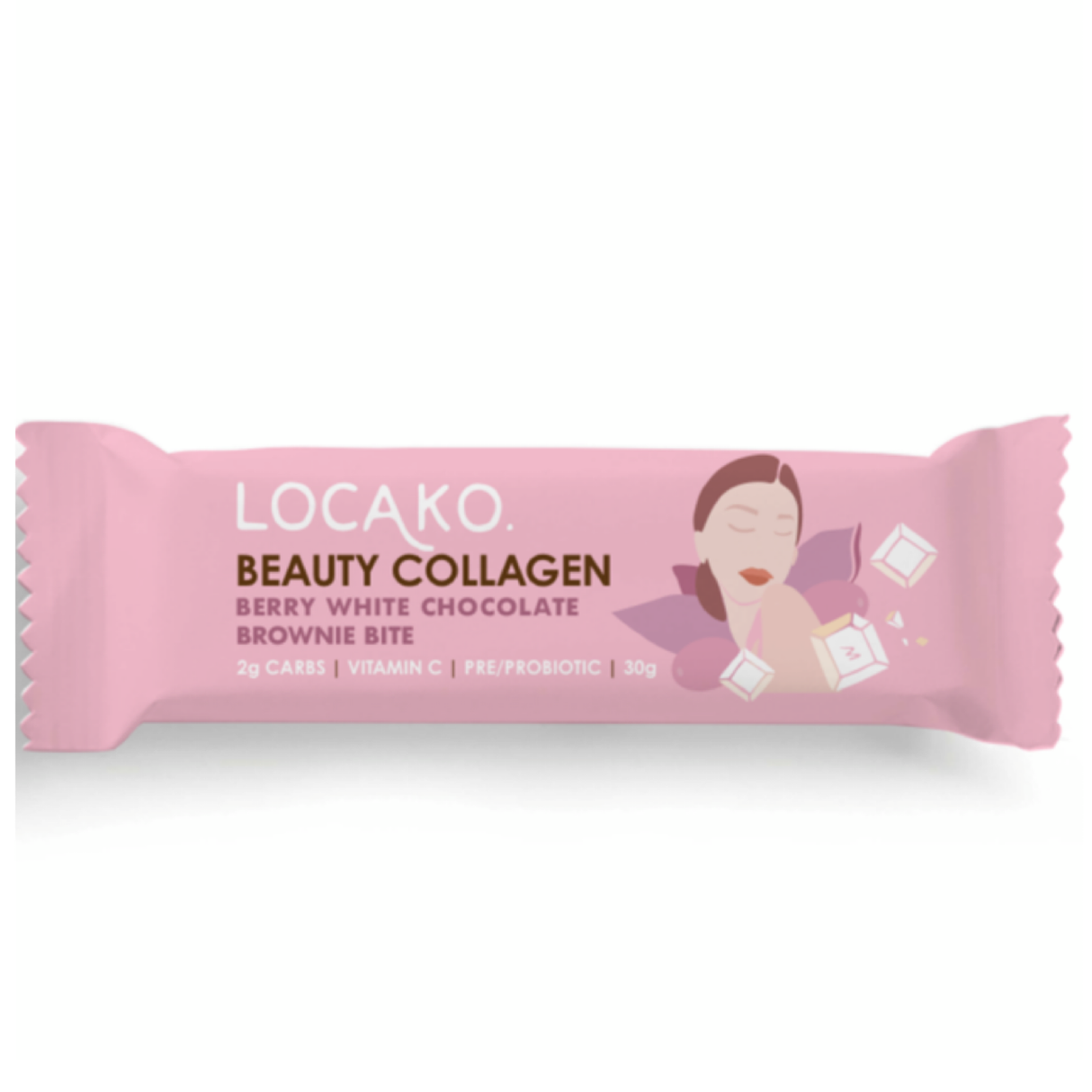 Locako Collagen Brownie Bite Berry 40g