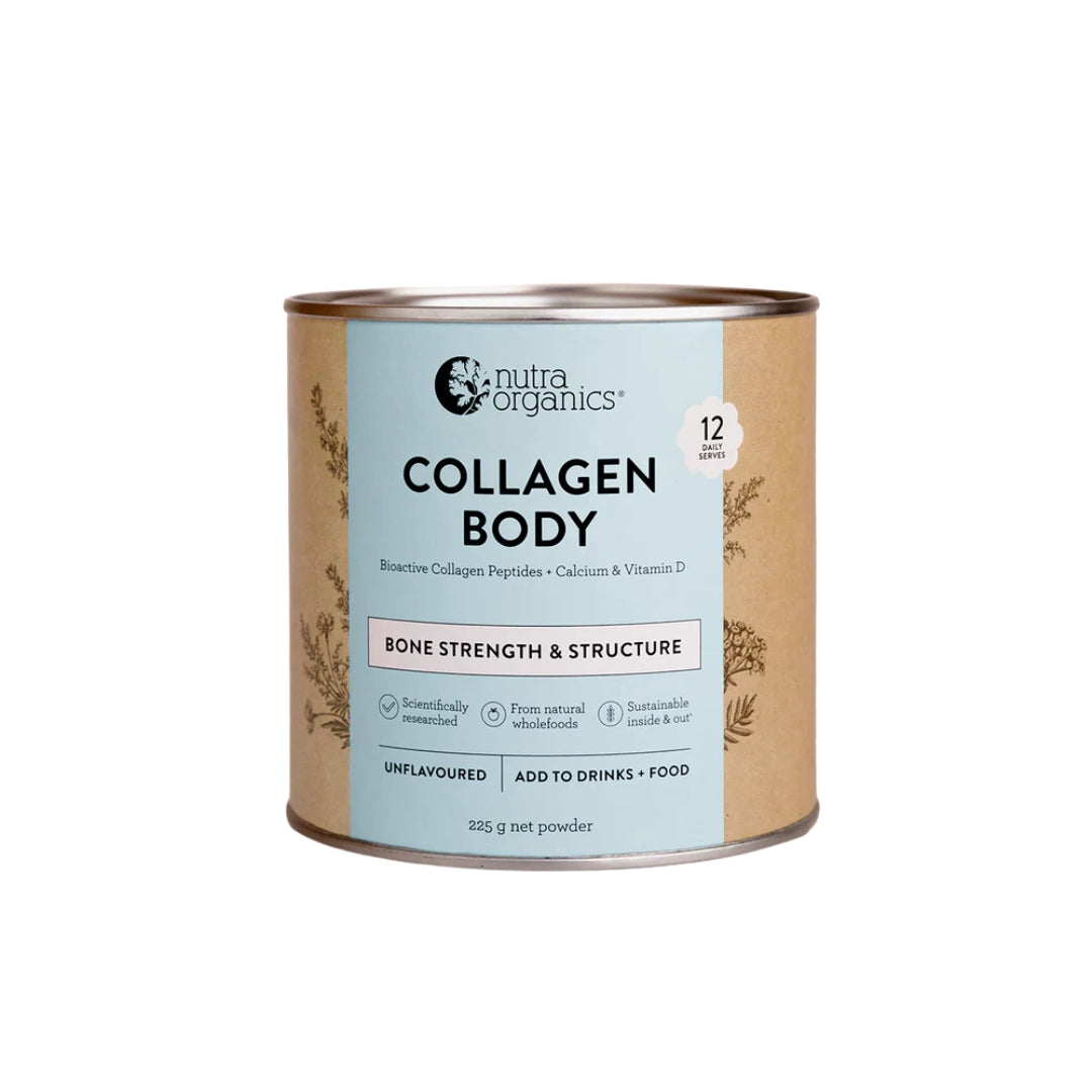 Nutra Organics Collagen Body Bioactive Collagen Peptides + Calcium & Vitamin D 225g Powder