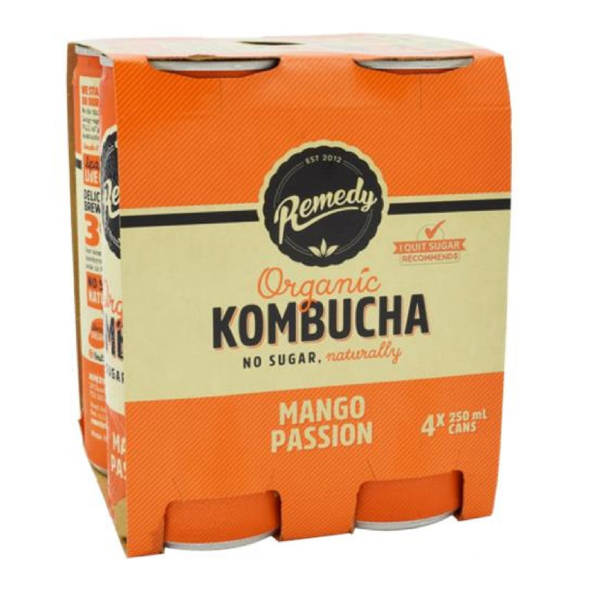 Remedy Kombucha Mango Passionfruit 4x250ml