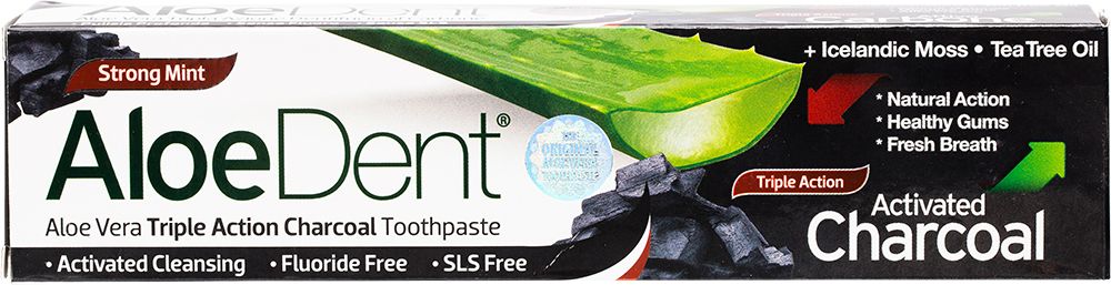 Aloe Dent Toothpaste Triple Act Charcoal 100ml