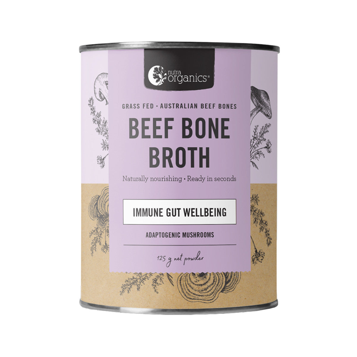 Bone Broth Beef Adaptogenic Mushrooms 125g