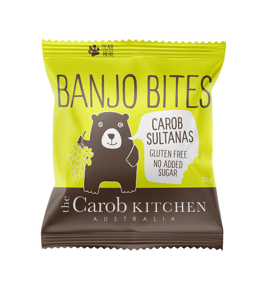 The Carob Kitchen Carob Sultanas Banjo Bites 20g