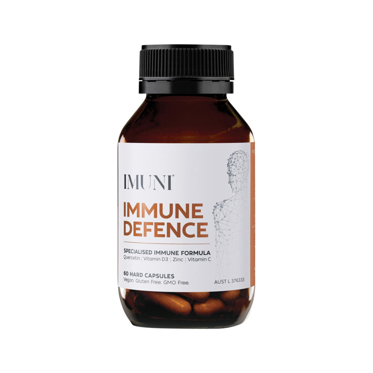 Imuni Immune Defence Quercetin, Vitamin C & D3, Zinc 60 Caps