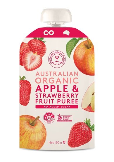 Apple & Strawberry Fruit Puree 120g