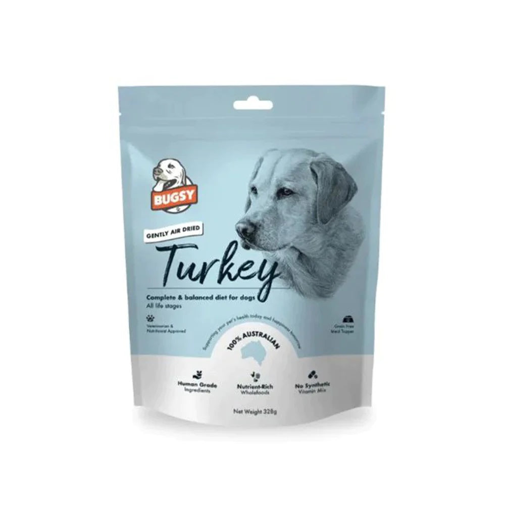 Bugsy Dried Turkey Dog Food 328g