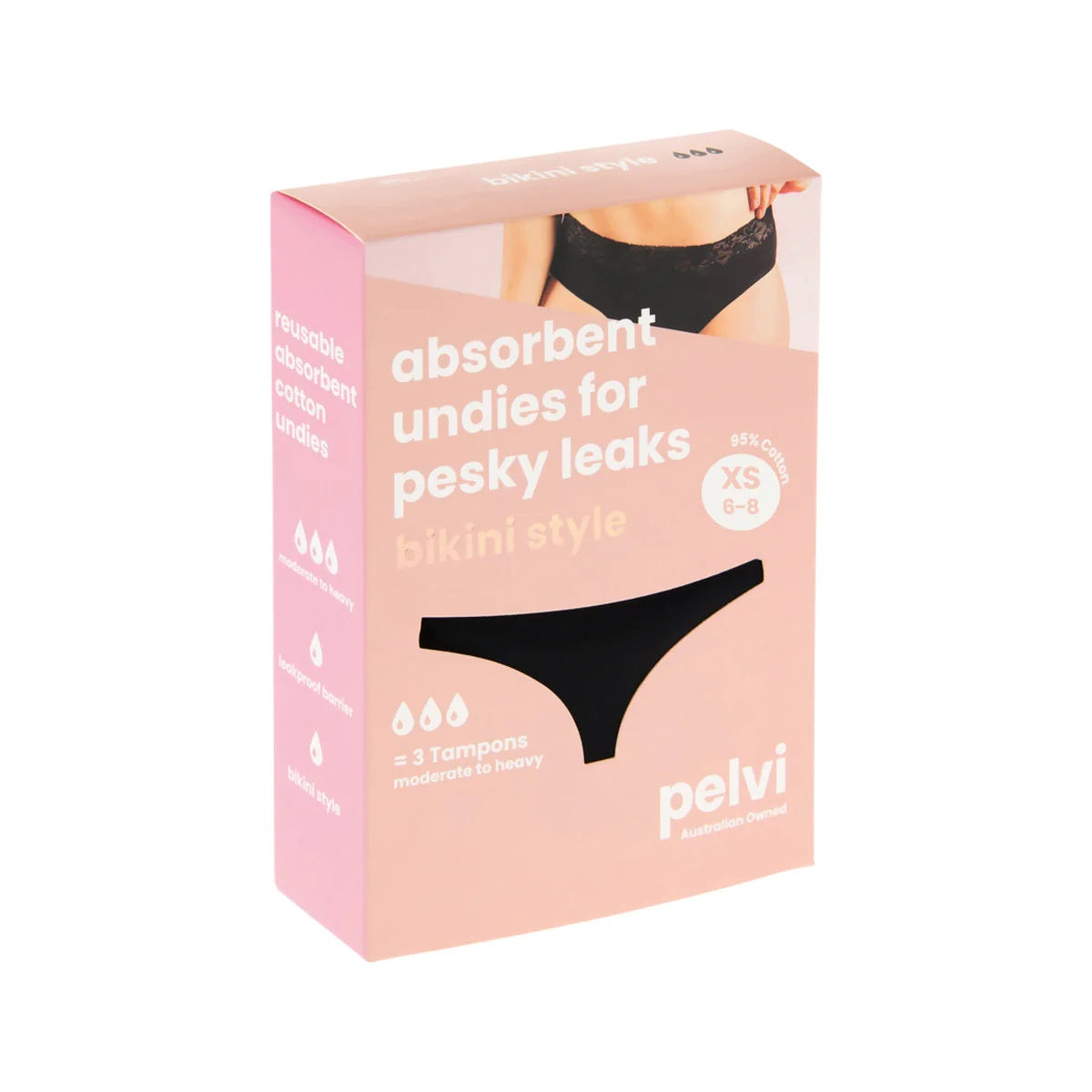 Pelvi Leakproof Bikini Black XS