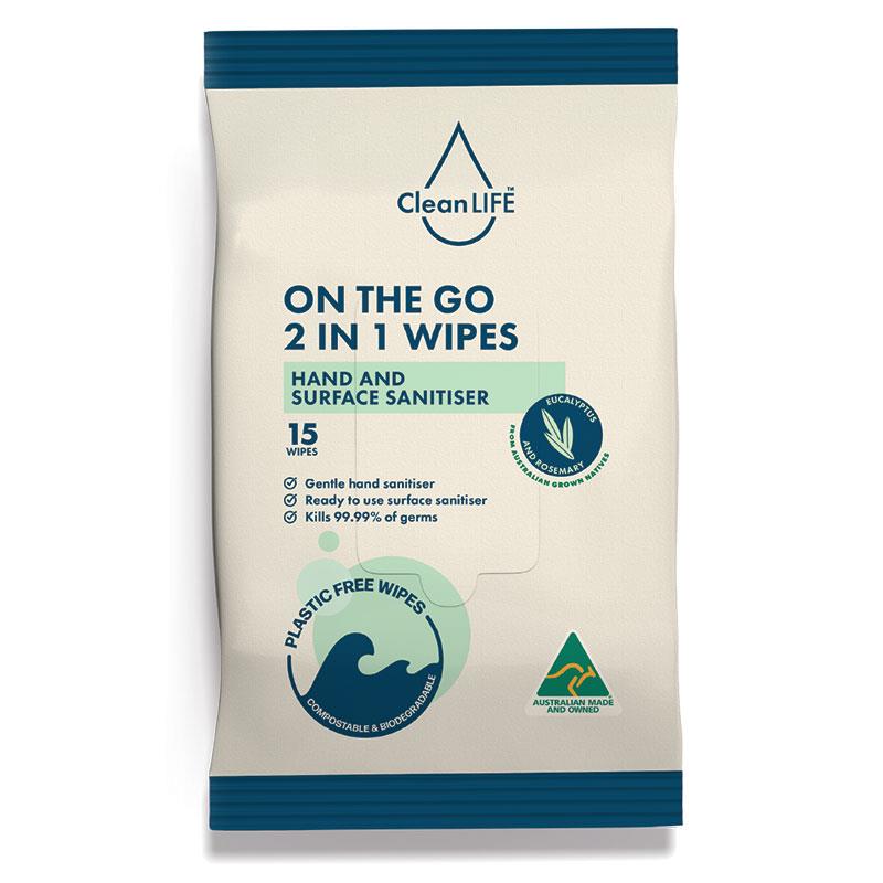 Clean Life 2 In 1 Wipes 15p