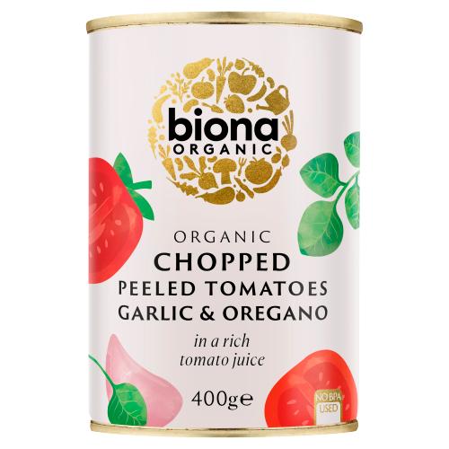 Biona Chop Tomato Garlic 400g