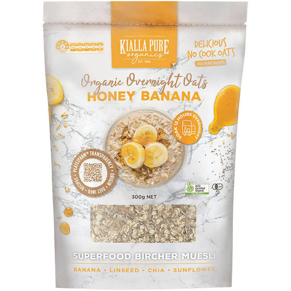 Kialla Organic Kialla Overnight Oat Honey 300g